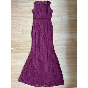 Lulus Music of the Heart Burgundy Lace Maxi Dress